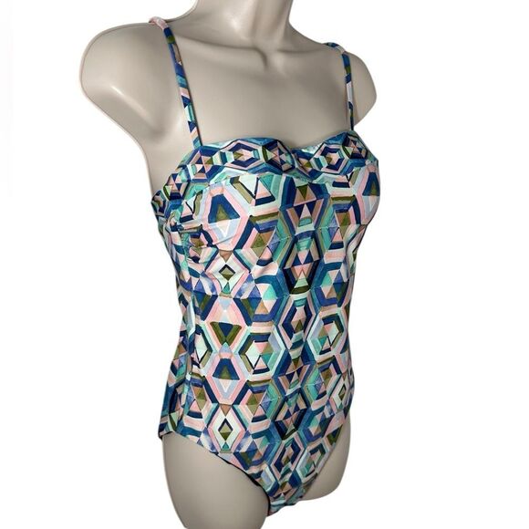 La Blanca Navy Blue Reversible Riviera Bandeau One Piece Swimsuit - Picture 7 of 12